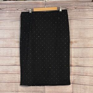 Elegant Black Rhinestone Dot Skirt